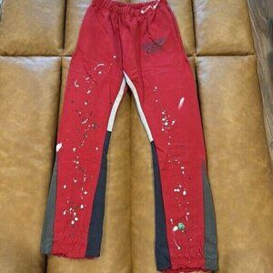 Gallery Dept. Ink Painted Flare Red Sweatpants for Men Size Medium